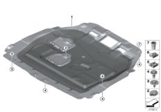 Экран моторного отсека для BMW M13 Zinoro 60H/100H B38X (схема запасных частей)