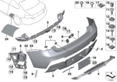 Облицовка M Зд для BMW F22 M240i B58 (схема запасных частей)
