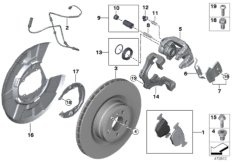 Датчик износа торм.накладки колеса Зд для BMW RR6 Dawn N74R (схема запасных частей)