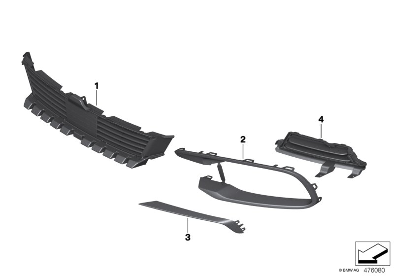 Облицовка, декор.элементы Пд для BMW F13N 640iX N55 (схема запчастей)