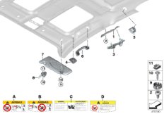 Доп.элементы потолка для BMW I01N i3 120Ah IB1 (схема запасных частей)