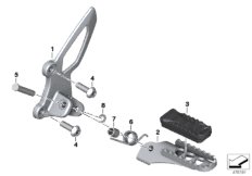 Планка упора для ног/упор для ног Пд для MOTO K23 R nineT Scrambler (0J31, 0J33) 0 (схема запасных частей)