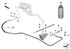 Привод управления сцеплением для BMW K33 R nineT Urban G/S (0J41, 0J43) 0 (схема запасных частей)