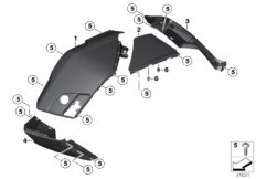 Облицовки дно кофра для BMW K61 K 1600 Bagger (0F51, 0F53) 0 (схема запасных частей)