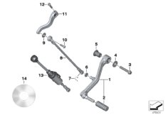 Наружные детали механизма ПП/рычаг ПП для BMW K48 K 1600 GTL 17 (0F02, 0F12) 0 (схема запасных частей)