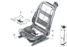 Сиденье Пд каркас спинки для ROLLS-ROYCE RR6 Dawn N74R (схема запасных частей)