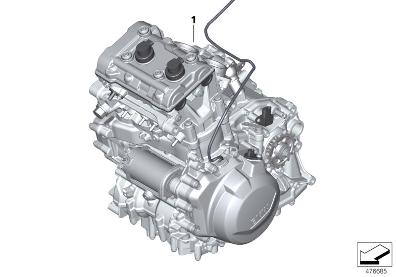 Двигатель для BMW K80 F 750 GS (0B08, 0B18) 0 (схема запчастей)