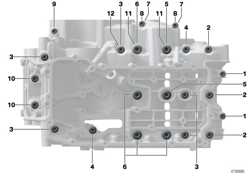 Болты крепления картера двигателя для BMW K81 F 850 GS (0B09, 0B19) 0 (схема запчастей)
