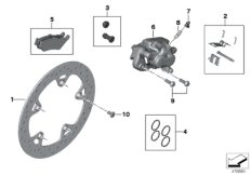 Тормозной механизм заднего колеса для BMW K52 R 1200 RT (0A03, 0A13) 0 (схема запасных частей)