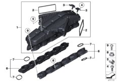 Система впуска для BMW RR5 Wraith N74R (схема запасных частей)