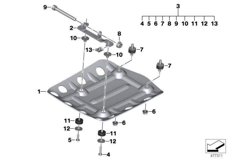 Защитный брус для MOTO K23 R nineT Scrambler (0J31, 0J33) 0 (схема запчастей)