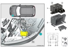 Реле электровентилятора двигателя K5 для BMW F54 One D B37 (схема запасных частей)