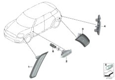 Фонарь указателя поворота Пд/Бок для MINI F60 Cooper S B46 (схема запасных частей)
