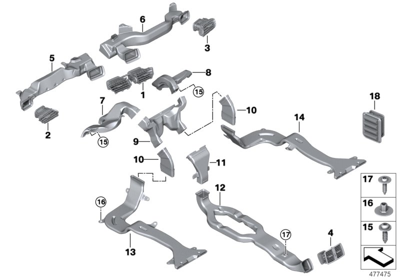 Воздуховод для BMW M13 Zinoro 60H/100H B38X (схема запчастей)