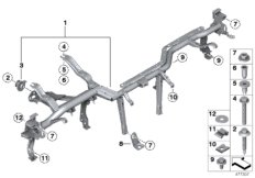 опора панели приборов для BMW F30N 330dX N57N (схема запасных частей)