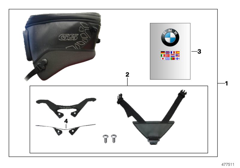 Сумка на топливный бак для BMW R134 G 650 GS Sertão (0136, 0146) 0 (схема запчастей)