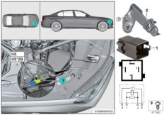 Реле электровентилятора двигателя K5 для BMW G12 730LdX B57 (схема запасных частей)
