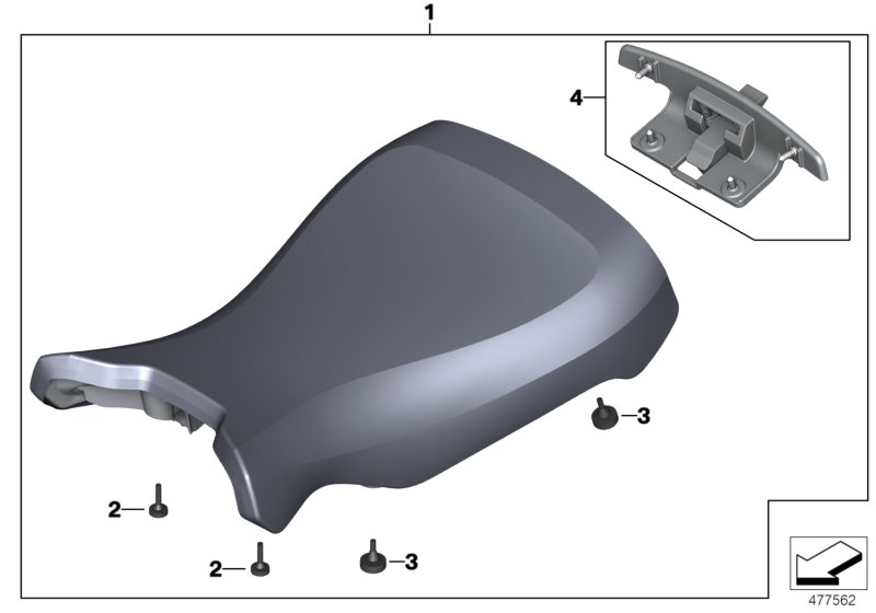 Одноместное сиденье для багажника для MOTO K23 R nineT Scrambler (0J31, 0J33) 0 (схема запчастей)