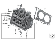 Головка блока цилиндров-доп.элементы для MOTO K18 C 650 Sport 16 (0C04, 0C14) 0 (схема запасных частей)