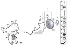 Вакуумный насос усилителя тормозов для BMW M13 Zinoro 60H/100H B38X (схема запасных частей)