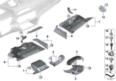 Доп.элементы панели приборов Нж. для BMW G12N 740LiX B58C (схема запасных частей)