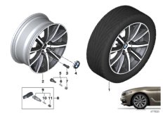 BMW ЛМ колесо V-образные спицы 684 - 18" для BMW G30 520d B47 (схема запасных частей)