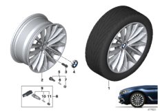 BMW ЛМ колесо W-образная спица 632 - 18" для BMW G30 520dX B47 (схема запасных частей)