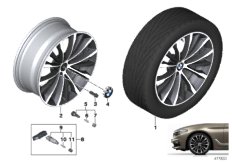 BMW ЛМ колесо W-образная спица 663 - 19" для BMW G30 530iX B48 (схема запасных частей)