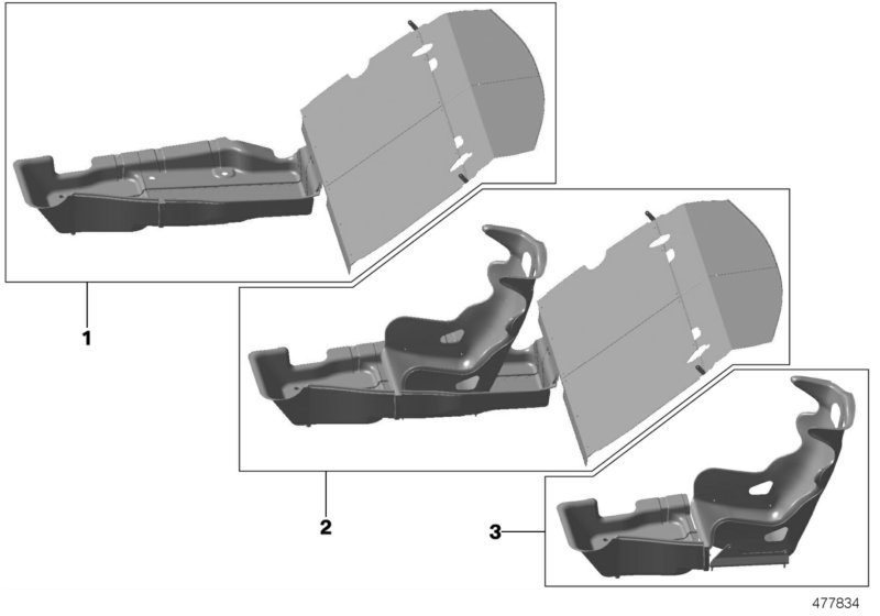 Элементы внутреннего оснащения для BMW MOSP M235i Racing N55 (схема запчастей)