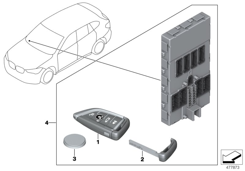 Дистанционное радиоуправление для BMW M13 Zinoro 60H/100H B38X (схема запчастей)