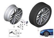 BMW ЛМ колесо сдвоенные спицы 662M - 18" для BMW G30 M550iX N63R (схема запасных частей)