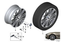 BMW ЛМ колесо сдвоенные спицы 664M - 19" для BMW G30 530iX B48 (схема запасных частей)