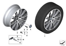 BMW ЛМ колесо V-образн.спицы 759i - 20" для BMW G31 520i B48 (схема запасных частей)