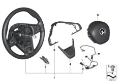 Спортивное рулевое колесо с НПБ для BMW M13 Zinoro 60H/100H B38X (схема запасных частей)
