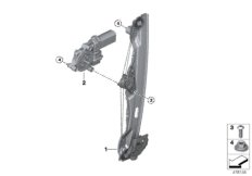 Механизм перемещения стекла двери Зд для BMW M13 Zinoro 60H/100H B38X (схема запасных частей)