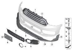 Облицовка, декор.элементы Пд для MINI F60 Cooper S B48C (схема запасных частей)