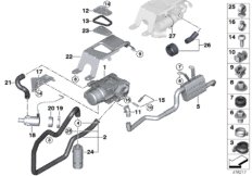 Автономная система отопления для BMW F15 X5 35iX N55 (схема запасных частей)