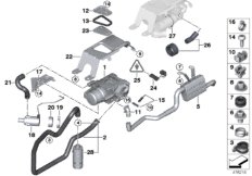 Автономная система отопления для BMW E71 X6 40iX N55 (схема запасных частей)
