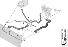 Шланги системы охлаждения для BMW F20N 116d ed B37 (схема запасных частей)