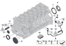 Блок цилиндров/дополнительные элементы для BMW F33 435iX N55 (схема запасных частей)