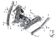 Механизм регулировки ветрозащитн.щитка для BMW K48 K 1600 GTL (0602, 0612) 0 (схема запасных частей)