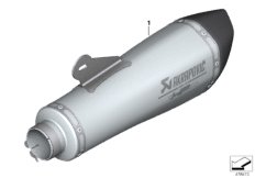 Спортивный глушитель для MOTO K22 R nineT Pure (0J11, 0J13) 0 (схема запасных частей)