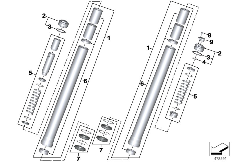 Вертикальная полая стойка для BMW K54 R 1250 RS 19 (0J81, 0J83) 0 (схема запчастей)