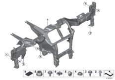 опора панели приборов для BMW F15 X5 25d B47 (схема запасных частей)