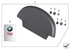 Обивка спинки топкейса 28 л для BMW K73 F 800 R 17 (0B54, 0B64) 0 (схема запасных частей)