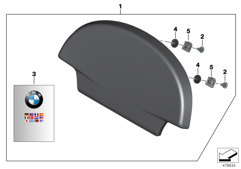 Обивка спинки топкейса 28 л для MOTO K52 R 1200 RT (0A03, 0A13) 0 (схема запчастей)
