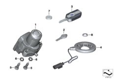Система запирания с радиоключом для BMW K50 R 1250 GS 19 (0J91, 0J93) 0 (схема запасных частей)