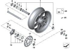 Кованый колесный диск Зд для BMW K47 S 1000 R 17 (0D52, 0D62) 0 (схема запасных частей)