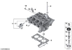 головка блока цилиндров для BMW F21N 118i B38 (схема запасных частей)