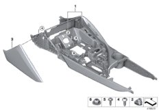 Кронштейн центральной консоли для BMW I15 i8 B38X (схема запасных частей)